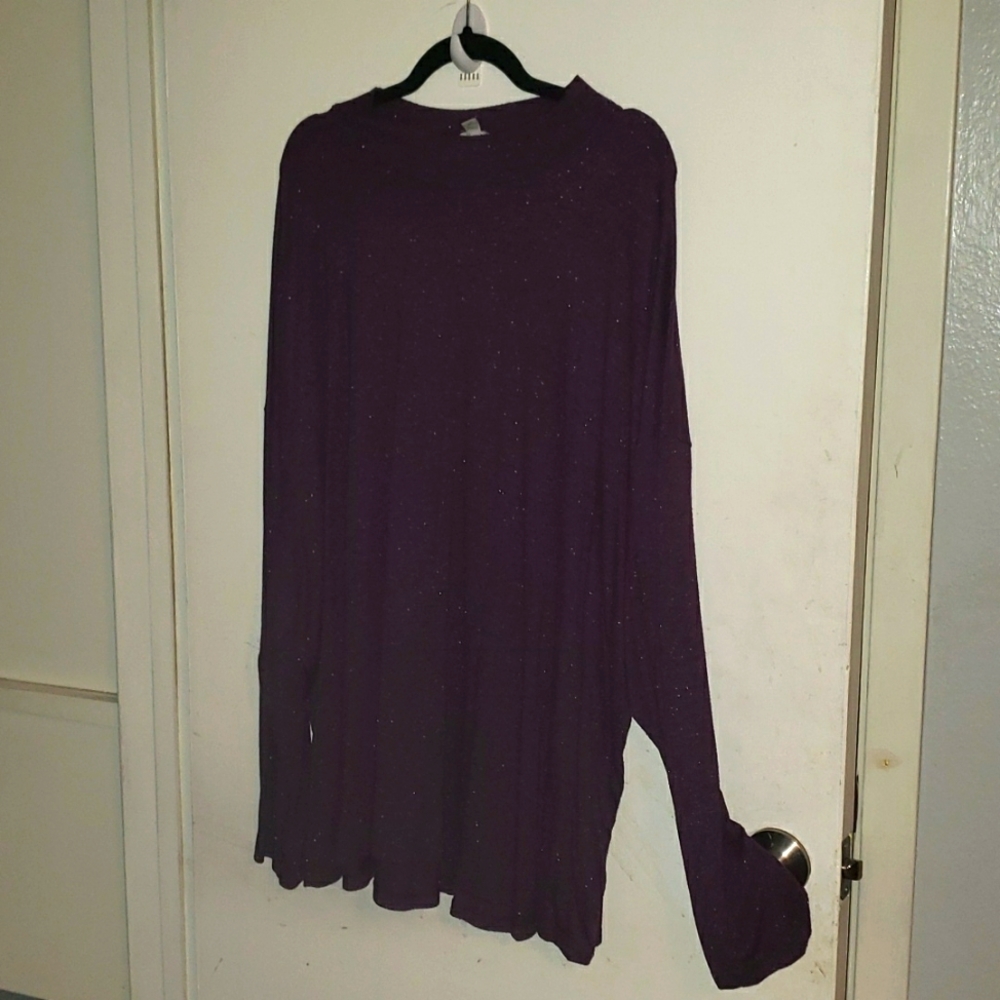 Size 4X dark purple sparkle top